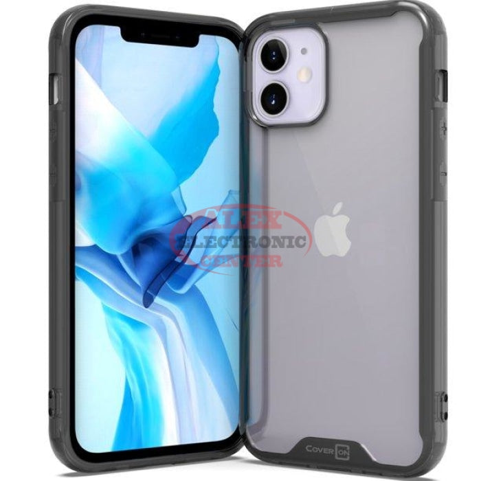 Clear Slim Fit Lightweight Hard Back Cover Tpu Iphone 12 (6.1) / Clear/black Case