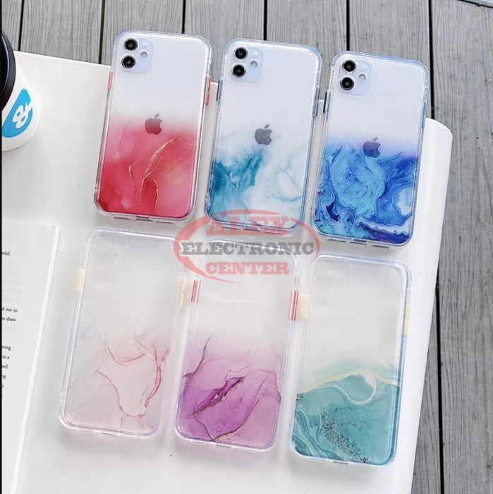 Marble Epoxy Glitter Case Iphone 12 (6.1) / Red