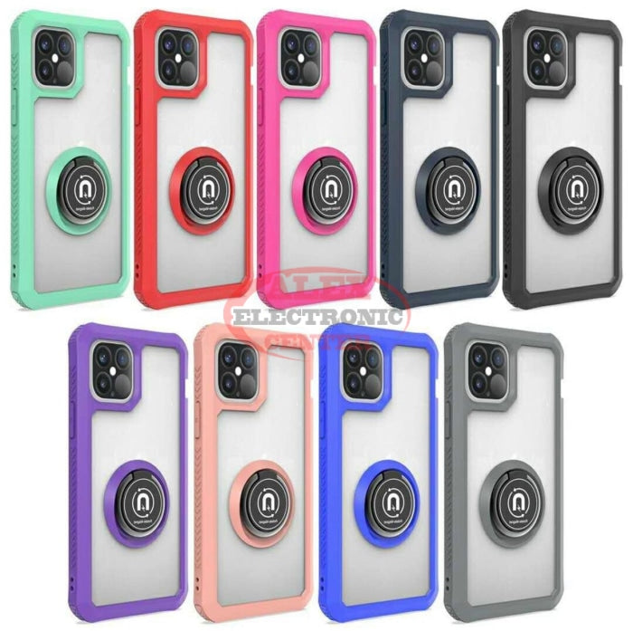 Tpu Magnetic Ring Clear Case Iphone 12 (6.1) / Blue