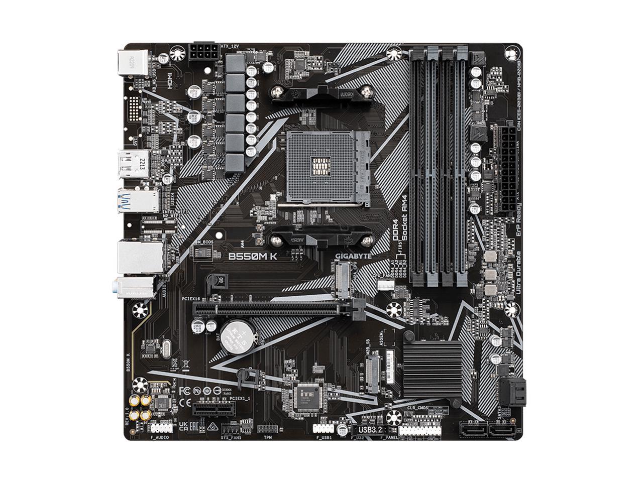 GIGABYTE B550M K AM4 AMD B550 Micro-ATX Motherboard