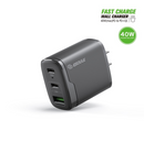 Esoulk EA18 Dual USB-C + USB-A Fast Wall Charger (BLACK) (40W)