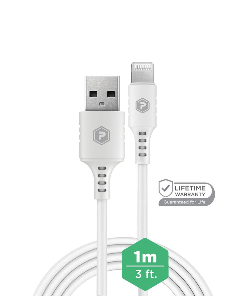 PowerPeak ECONOMY - Type A to L Cable NON MFI (WHITE) (3ft)