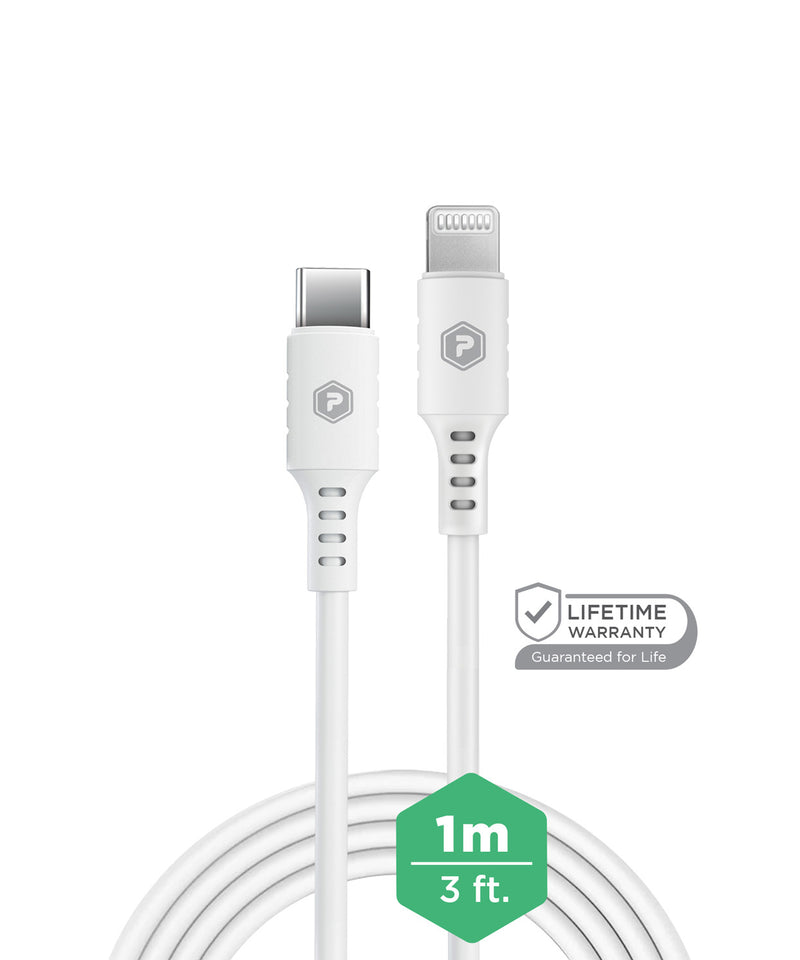 PowerPeak Type C - L Cable NON MFI (WHITE) (3ft)