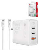PowerPeak Gan Wall Charger with USB C-C Cable (WHITE) (6ft) (65W)
