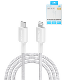 Anker 322 USB C-Lightning MFI Braided Charging Cable (WHITE) (3ft) (18W)
