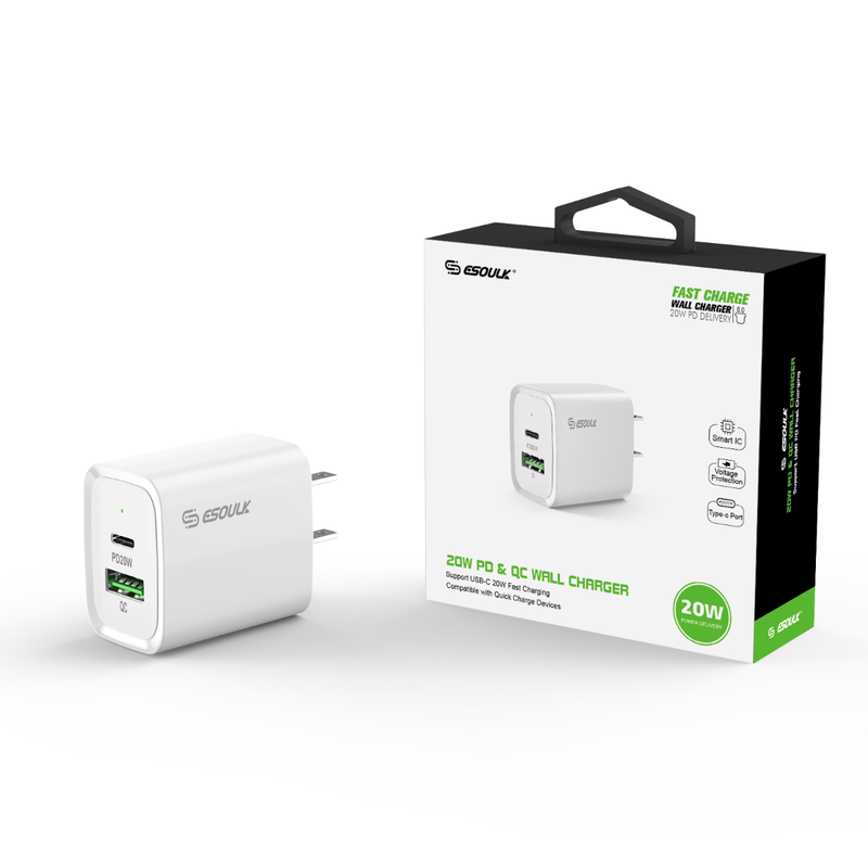 Esoulk USB C+A PD/QC Wall Adapter (20W)