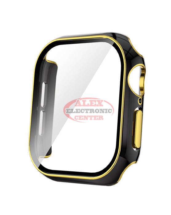 Iwatch 46Mm (2024) Shinny Hard Pc Bumper Case Black Gold