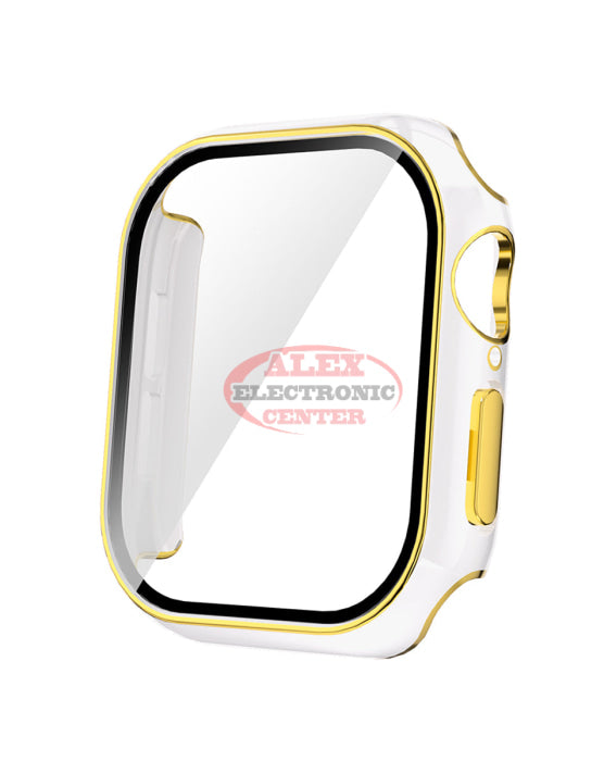 Iwatch 46Mm (2024) Shinny Hard Pc Bumper Case White Gold