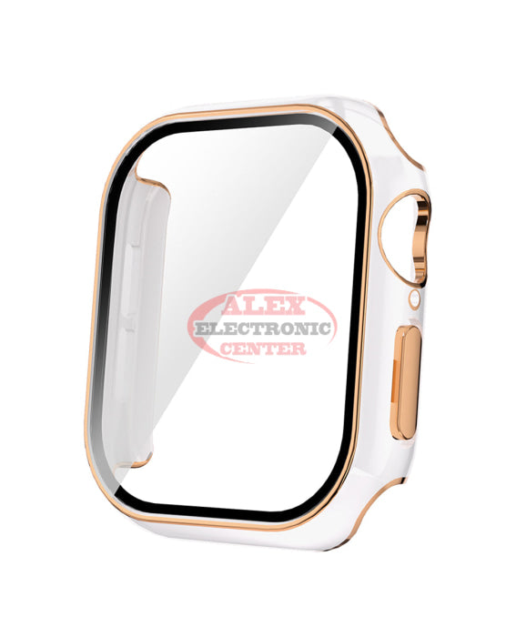 Iwatch 46Mm (2024) Shinny Hard Pc Bumper Case White Rose Gold