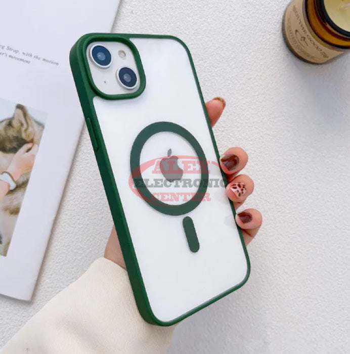 Magnet Clear Case With Color Iphone 15 Pro Max / Green