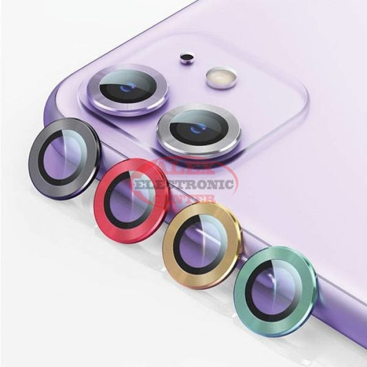 Metal Ring Camara Lens Protector Iphone 15 / Plus Purple Tempered Glass