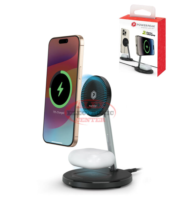 PowerPeak 2 in 1 Wireless MagCharge Station Charger