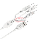 PowerPeak ECONOMY 3in1 USB C + A + M Cable (WHITE) (3ft) (18W) Cables