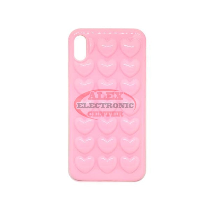 3D Hearts Color Full Case Iphone Xr / Pink