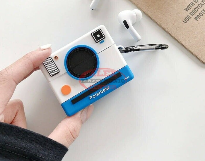 Camera Blue Airpod Case Cover 1/2 Airpods