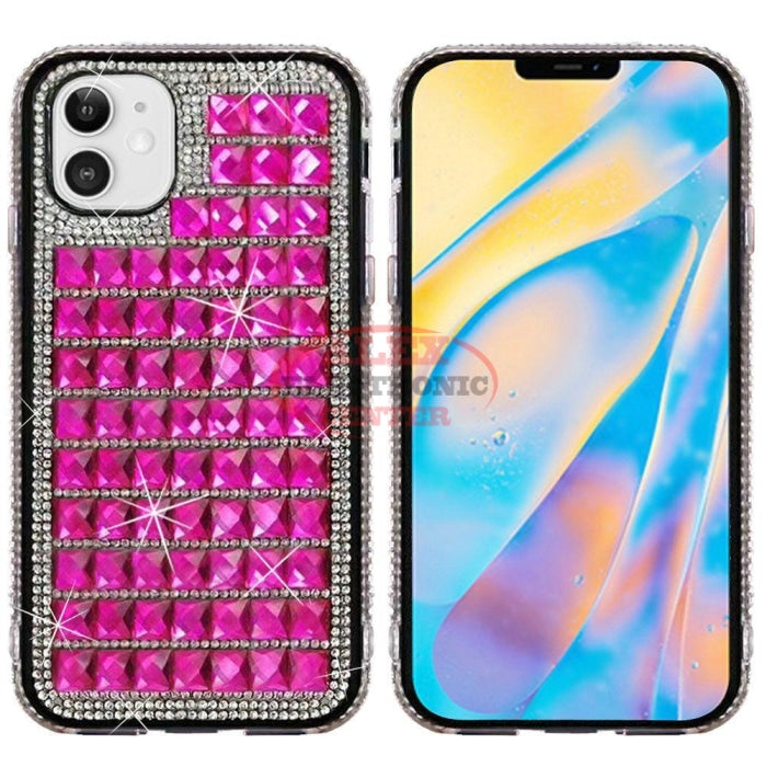 Case 3D Bling Diamonds Rhinestone Iphone 12 (6.1) / Pink