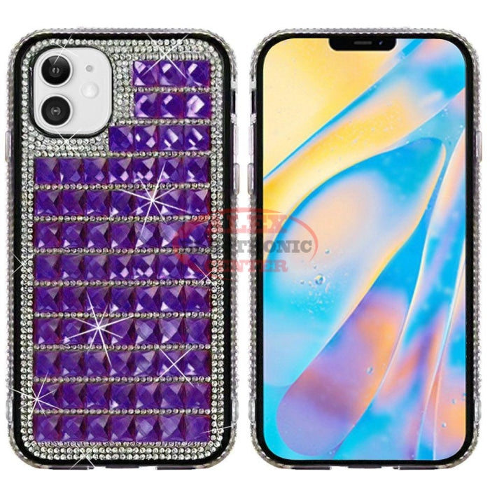 Case 3D Bling Diamonds Rhinestone Iphone 12 (6.1) / Purple