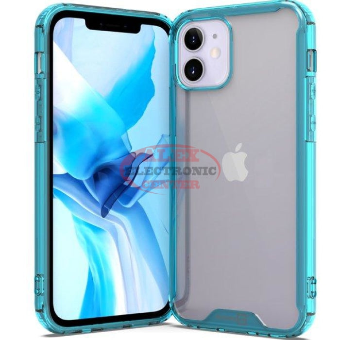 Clear Slim Fit Lightweight Hard Back Cover Tpu Iphone 12 (6.1) / Clear/blue Case