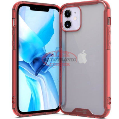 Clear Slim Fit Lightweight Hard Back Cover Tpu Iphone 12 (6.1) / Clear/red Case