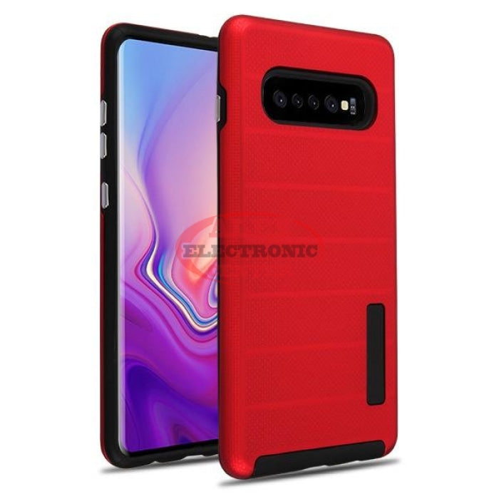 Dots Textured/fusion Protector Cover Samsung S10 Plus / Red Case