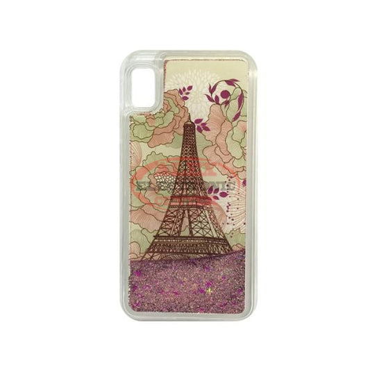 Eiffel Tower & Pink Hearts Quicksand Glitter Case Iphone Xs/x