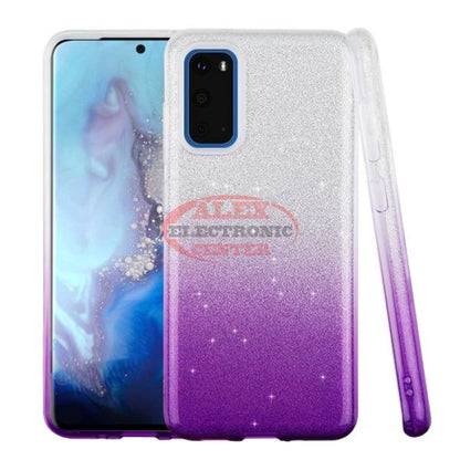 Gradient Glitter Hybrid Protector Cover Purple / Samsung S20 Case