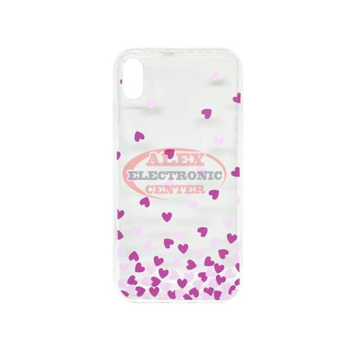 Heart Clear Case Iphone Xs Max / Pink & Fuschia