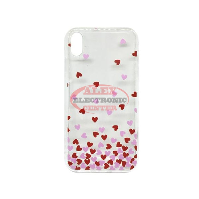 Heart Clear Case Iphone Xs Max / Pink & Red