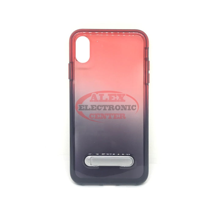 Hybrid Protector Cover (With Magnetic Metal Stand) Iphone Xs Max / Red/black Case
