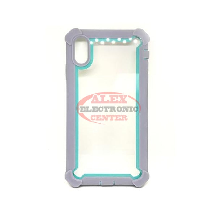 Iphone Tpu+Bumper Shockproof Case Xs Max / Turquoise & Silver