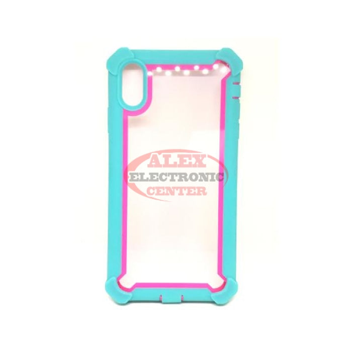 Iphone Tpu+Bumper Shockproof Case Xs Max / Turquoise & Fuschia
