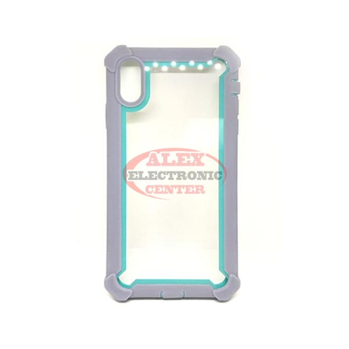 Iphone Tpu+Bumper Shockproof Case Xs Max / Turquoise & Silver