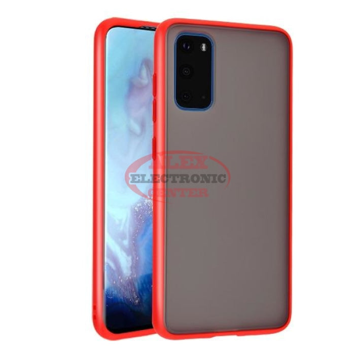 Rubberized Semi Transparent Frost Hybrid Protector Cover Red / S20 Case