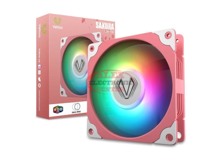 Vetroo Sakura Pink Frame 120Mm Case Fan Computers